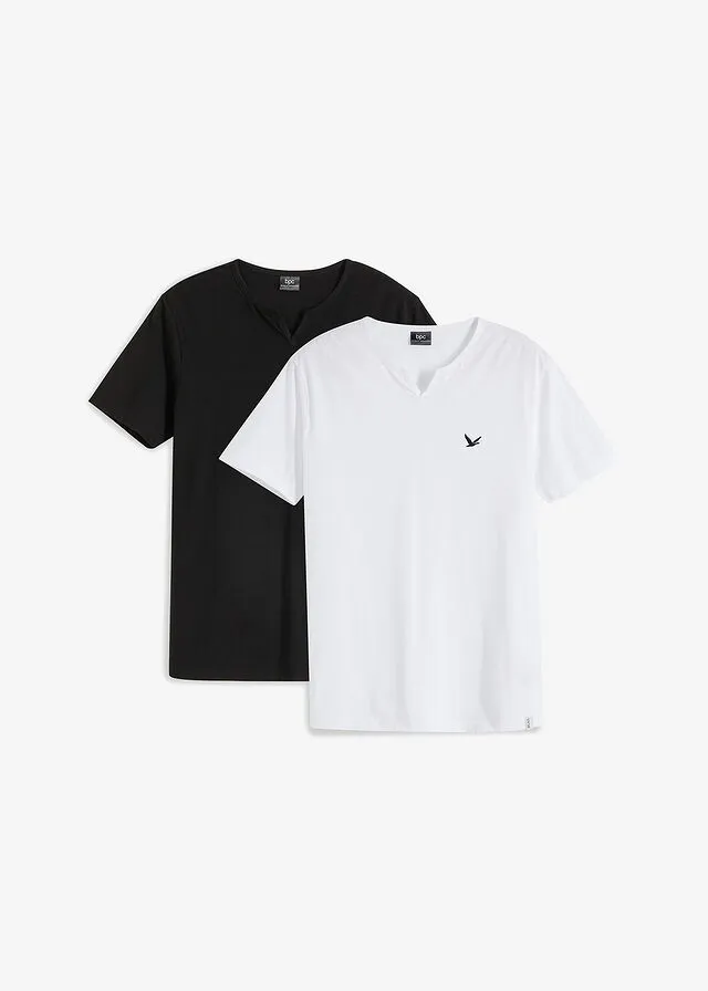 CAMISETA CON CORTE CóMODO (2 UNIDADES) BLANCONEGRO